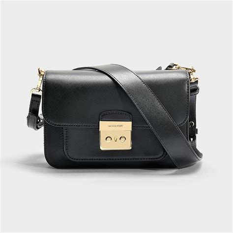 Michael Kors Sloan Editor Black Leather Shoulder Bag 